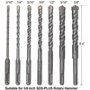 RUBRYKAZ SDS Plus Drill Bit Set, 9Pcs Hammer Drill Bit