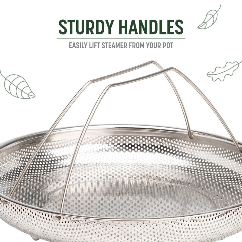Goodful All-In-One Pan Steamer Basket, Premium Stainless Steel Construction, Dishwasher