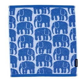 Marushin 6105024200 Finlayson Elephant Blue 100% Cotton, Antibacterial and Odor Resistant, Hand Towel, Handkerchief, Present, Gift, Birthday