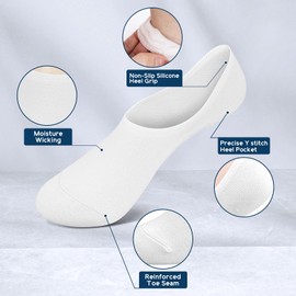 Ordenado Women's 6 Pairs Casual Thin No Show Socks Non Slip Flat Boat Line Multicolor