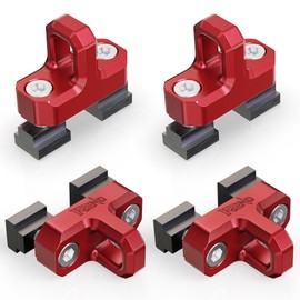 RENO Tacoma Bed Rail Cleats, Cargo Trailer Tie Down Anchors Compatible with Tacoma Tundra Gladiator Ram 1500 Truck, Replaces PT278-35160/35111/35112/35100-S1/35050-S1 PT785-35050-S1(Aluminum,Red,4PCS)