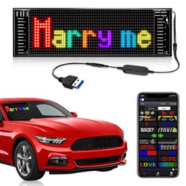 MOREXINYA LED Sign for Cars, Shop, Office, USB 5V LED Matrix Panel Flexible Screen Display DIY Programmable Bluetooth App Control Scrolling Signal Light Signages (15''x4'')