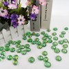HUIANER Flat Glass Marbles 1lb, 100PCS Green Flat Gems Glass