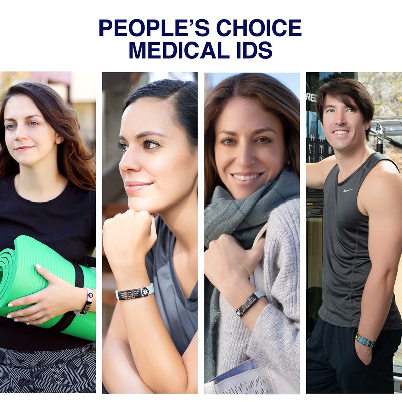 Divoti Custom Dual-Sided Engraved Silicone Medical Alert ID Wristband w/Security