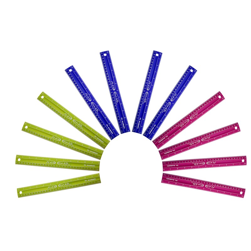 It's Academic Flexi Rulers, 12 Inches and 30 Cms, Flexible