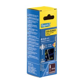 Rapid Blind Rivets Coloured Diameter 4.8 mm 9-12 mm Clamping Range 32 Pieces Aluminium Rivets Set Including Drill for Blind Rivet Pliers