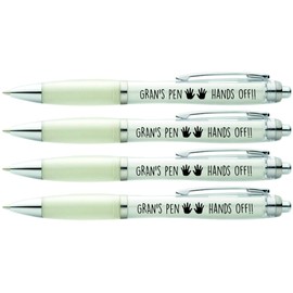Gran's Pen Hands Off ® 4 x Printed PENS for Gran