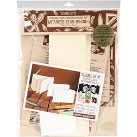 "Books By Hand Designed By Me Blank Cover Bookbinding Kit-Japanese Stab Book, Ivory 4""X6"", Makes 3"