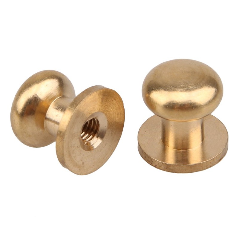 20pcs 9x8x9mm Head Button Brass Studs Screwback Screw Nail For