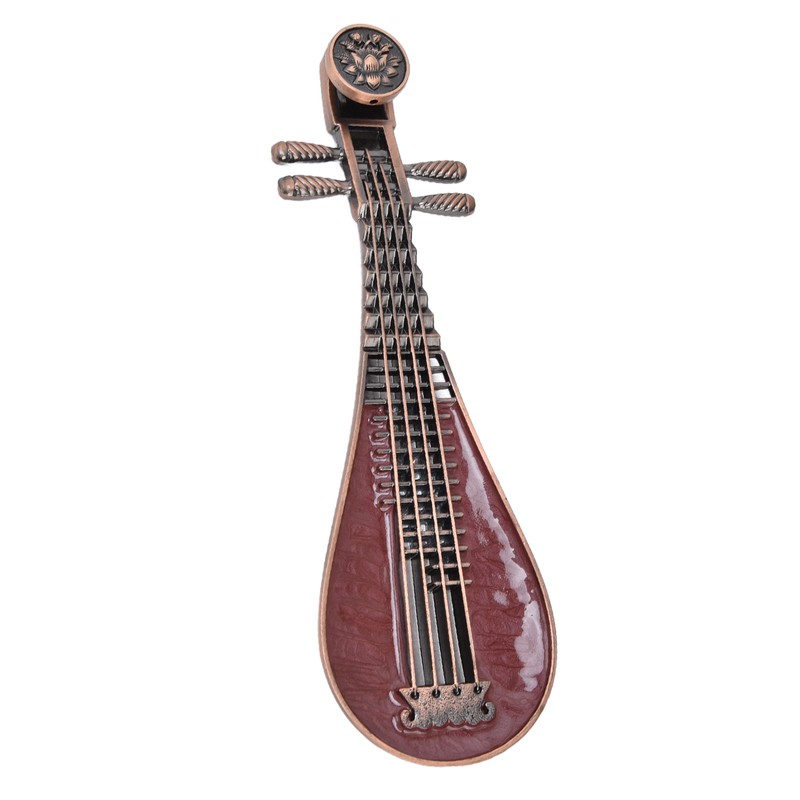 Incense Burner Holder Unique Chinese Lute Design Premium Copper Sturdy