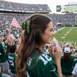 GLORIG Game Day Hair Clips for Women Modern large Sport Claw Clip Green White Football Mom Claw Clips Accessories