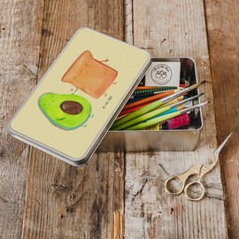 Mr. & Mrs. Panda Metal Tin Rectangular Avocado Toast - Gift, Storage Box, Tin Box, Toast Bread, Container, Veggie