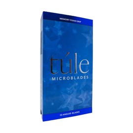 Túle Beauty Pack of 10 Microblades with Grip | .18mm 18 Curved Microblades with Memory Foam Grip
