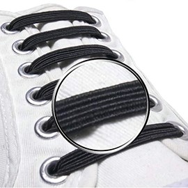 Pack of 20 elastic laces without ties, black