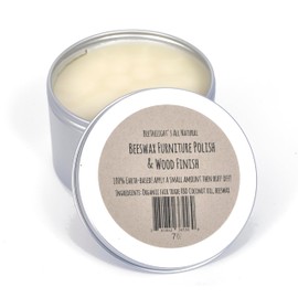 All Natural Beeswax Furniture Polish - Organic Coconut Oil and Pure Bees Wax, Food Safe Wood Finish and Conditioner for Butcher Blocks, Surfaces or any Hardwoods, 7 ounces, by BeeTheLight