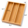 Fibogollo Silverware Organizer Bamboo Kitchen Drawer Organizer Kitchen Utensil Organizers,