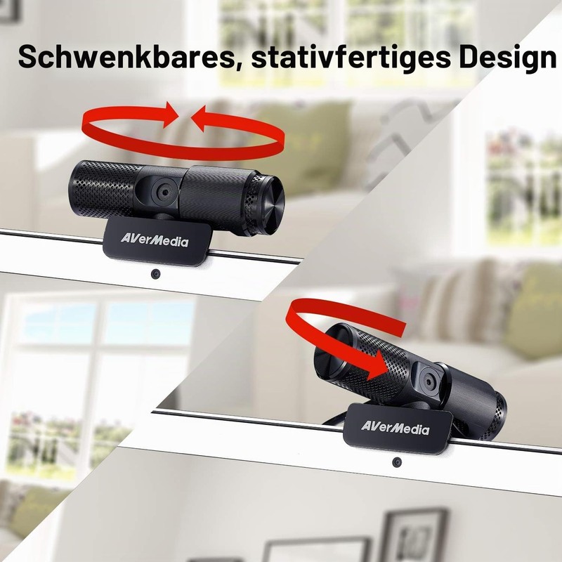 AVerMedia Live Streamer Webcam, Privacy Closure, FHD 1080p Video Call