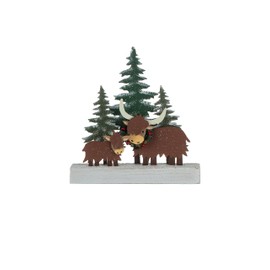 Shoeless Joe Highland Cow Wintery Scene Christmas Decoration