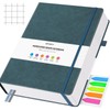 OFFIGIFT Graph Paper Notebook, 312 Numbered Pages B5 Hardcover Leather