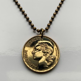 1953 France 20 Francs coin pendant French Marianne Paris Lyon Marseille Lille Nantes Nice Toulouse Bordeaux Rennes Reims Avignon Saint-Étienne Havre Carcassonne Mont Saint-Michel Montpellier n000047