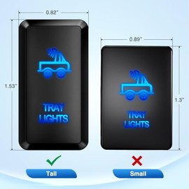 Nilight Nilight Tray Lights Push Button Switch 12V ON Off Switches with Connector Wire Kit 1.54" x 0.83" Replacement for Toyota FJ Cruiser Fortuner Ta coma Highlander Tundra 4Runner Prado Land Cruiser