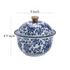 JHNIF Blue and White Porcelain Ashtray with Lid, 5-Inch Ash