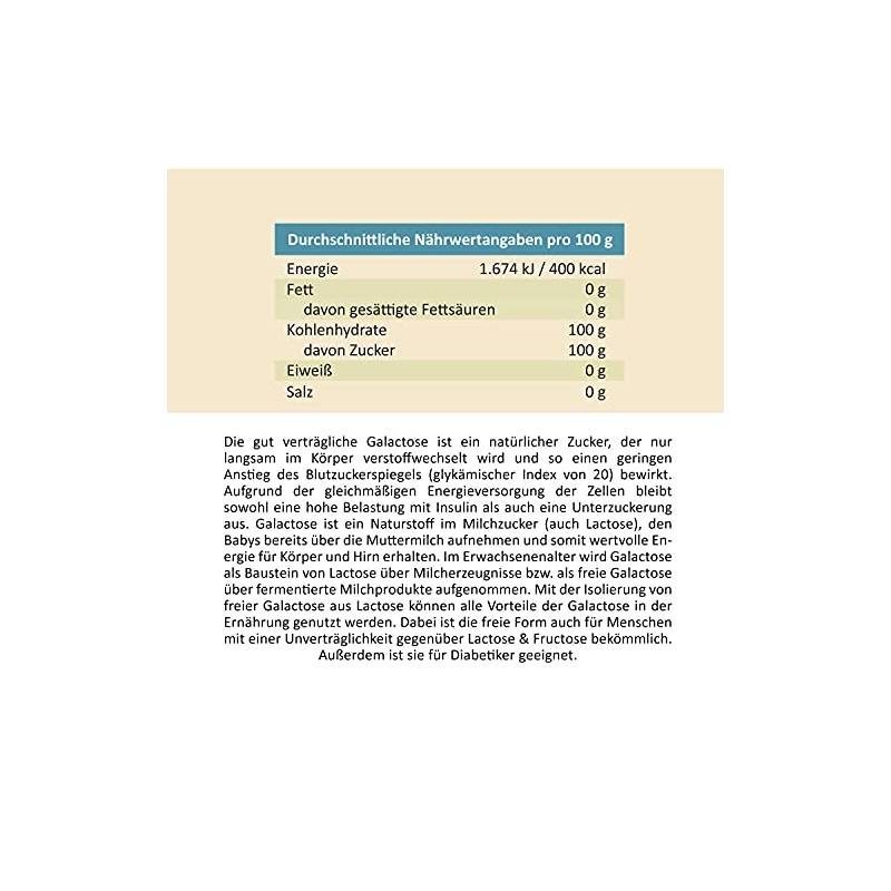 gesundo gesundo D-Galactose Pulver - Schleimzucker, Inhalt: 1000 g -