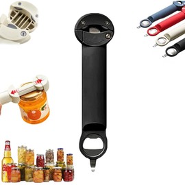 Seinohome Jar Opener, Seinohome Multifunctional Retractable Bottle Opener, Adjustable Multifunctional Can Opener Jar Lid Gripper, Jar Openers for Seniors (Black)