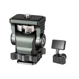 Camera Monitor Mount with Cold Shoe 1/4 Screw for 5" & 7" Monitor, 360°Swivel and 176° Tilt Field Mount Holder for LED Lights, Flash, Microphone, Video Shooting Photography Accessories