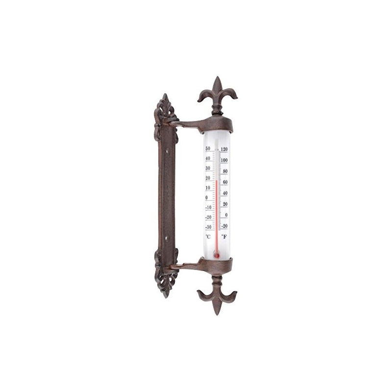 Esschert Design Window Frame Thermometer Cast Iron, PE, PS and