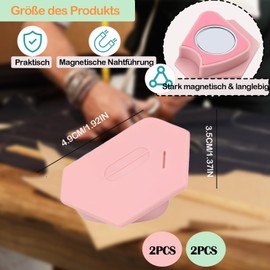 Carexult Magnetic Seam Guide, Magnetic Seam Guide, 4 Pieces, Mini Magnetic Seam Sewing Guide, Multifunctional Hem, Magnetic Seam Guide with Scale, Sewing Accessories for Sewing Machine