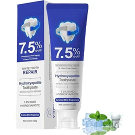 Hydroxyapatite Toothpaste, 7.5% Nano Hydroxyapatite Toothpaste for Enamel Repair & Teeth Whitening, Fluoride-Free, Gentle Mint, Breath Freshening, Daily Use for Oral Health - Specification: 1pc