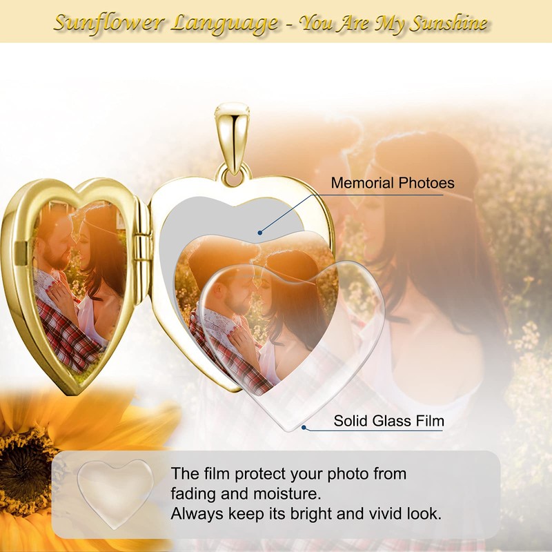 SOULMEET - Collar con medallón de girasol/rosa/margarita con forma de