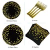 hodooly Gold Dot Disposable Paper Plates and Napkins with Forks