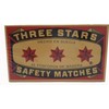 Three Stars Safety Matches, 3 Pack, Strike-On-Box