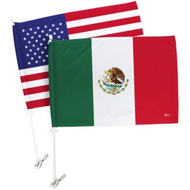 Banderas De Mexico Para Carros USA Pack Mexicanas Decoracion Mexican Flag For Car Window Clip Hood Regalo Independence Day Vehicle Truck Motorcycle Decor Holder Mount Accessories Sticker Gift Made In USA