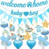 Benvenuto a casa, decorazione per bambini, 34 pezzi, blu, Welcome