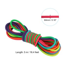 PATIKIL 5M Chinese Jump Rope Colorful Stretch Jump Rope Chinese Elastic Rope Ankle Jump Rope for Outdoor Exercise Multicolor