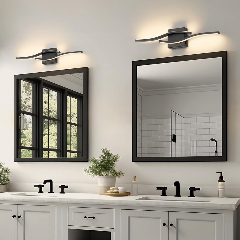 Joossnwell Vanity Light for Bathroom Lighting Fixtures Over Mirror Black