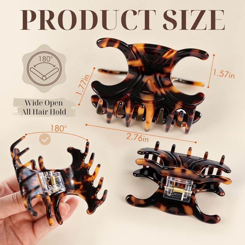 Acetate Butterfly Hair Clips, Medium Hair Claw Clips, 4 Pack