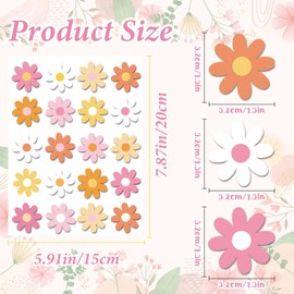 280pcs Spring Daisy Temporary Tattoos Stickers Hippie Theme Tattoo Stickers Waterproof Boho Groovy Face Body Sticker for Adults and Kids Cute Cartoon Printing Groovy Theme Spring Flower Party Supplies