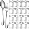 BBTO 100 Pcs Forks and Spoons Silverware Set Bulk Stainless
