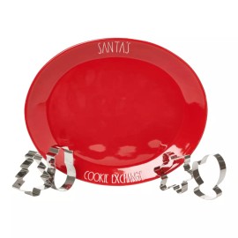 Rae Dunn Santa’s Cookie Exchange Platter Set - 5-Pack