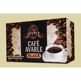 No MSG Ganoderma Coffee w/Cordyceps - Cafe Avarle Black Healthy Coffee 1 boxes (20 pks)