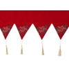 Yuletide Greeting Merry Christmas Embroidered Cotton Velvet Mantel Runner -