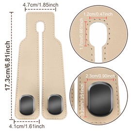 Amelity Car Seat Back Storage Hook, Purse Holder for Car, Car Seat Hooks for Purses and Bags, Car Seat Hooks for Headrest (Beige-2 Pack)
