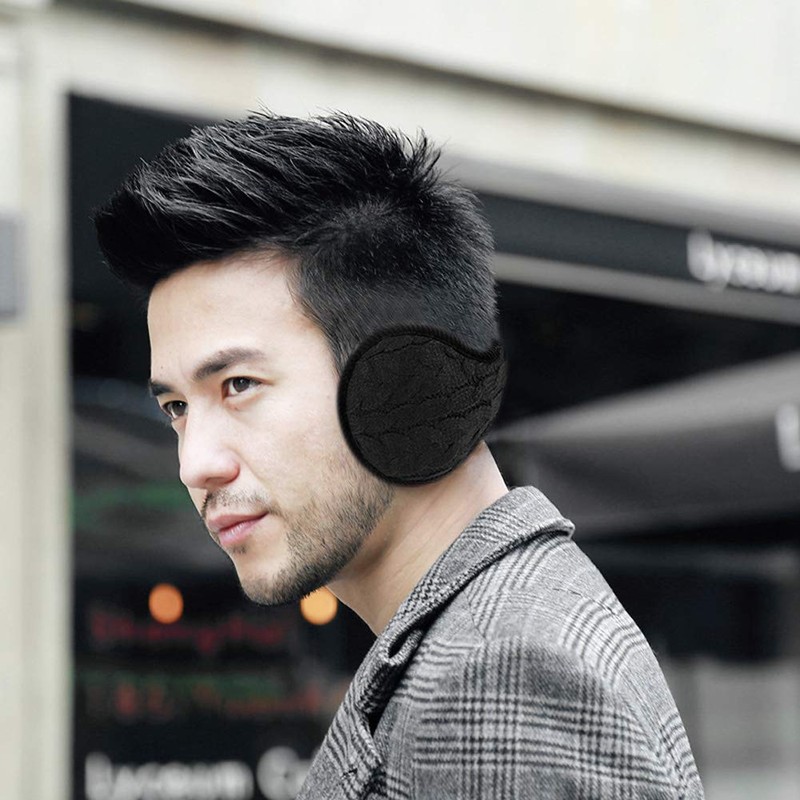 IBLUELOVER Earmuffs Women Men Back-Wearing Earmuffs Plush Ear Warmers Foldable