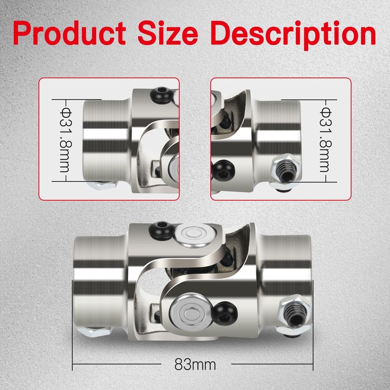 cciyu Chrome Steering joints 13/16-36 Spline X 3/4" DD U-Joint
