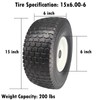 Flat Free Lawn Mower Tire 15x6.00-6 with 3/4 Bore, 3"