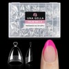 UNA GELLA Almond Gel Nail Tips Short: Half Cover Almond